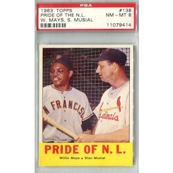 1963 Topps Baseball #138 Pride of the NL PSA 8 (NM-MT) *9414 (Reed Buy)