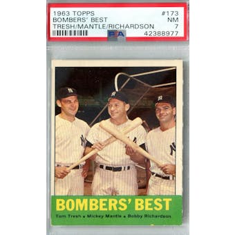 1963 Topps Baseball #173 Bombers' Best PSA 7 (NM) *8977 (Reed Buy)