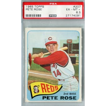 1965 Topps Baseball #207 Pete Rose PSA 6.5 (EX-MT+) *4091 (Reed Buy)