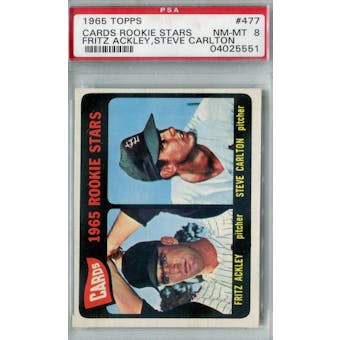 1965 Topps Baseball #477 Steve Carlton RC PSA 8 (NM-MT) *5551 (Reed Buy)