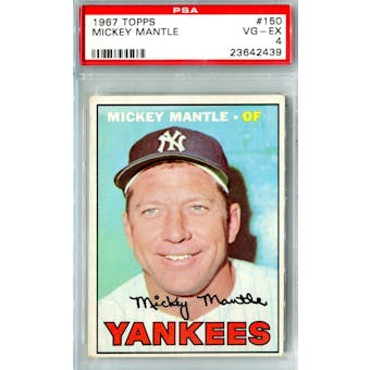 1967 Topps Baseball #150 Mickey Mantle PSA 4 (VG-EX) *2439 (Reed Buy)