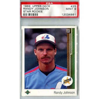 1989 Upper Deck Baseball #25 Randy Johnson RC PSA 9 (Mint) *4981 (Reed Buy)