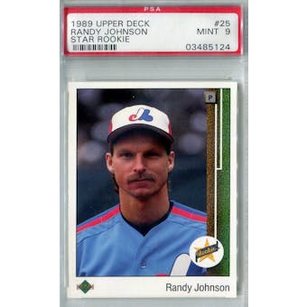 1989 Upper Deck Baseball #25 Randy Johnson RC PSA 9 (Mint) *5124 (Reed Buy)