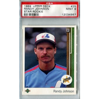 1989 Upper Deck Baseball #25 Randy Johnson RC PSA 9 (Mint) *4987 (Reed Buy)