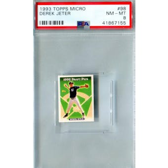 1993 Topps Micro Baseball #98 Derek Jeter RC PSA 8 (NM-MT) *7155 (Reed Buy)