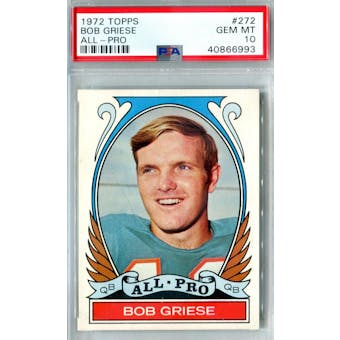 1972 Topps Football #272 Bob Griese AP PSA 10 (Gem Mint) *6993 (Reed Buy)