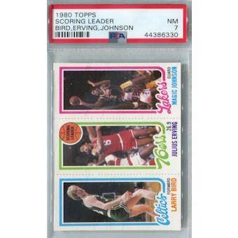 1980/81 Topps Basketball Larry Bird/Julius Erving/Magic Johnson RC PSA 7 (NM) *6330 (Reed Buy)