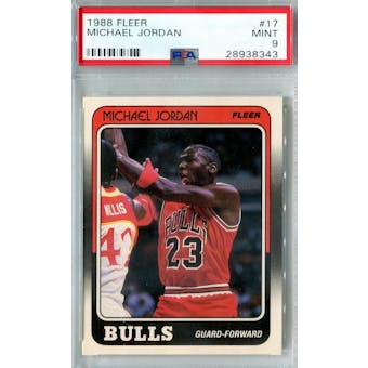1988/89 Fleer Basketball #17 Michael Jordan PSA 9 (Mint) *8343 (Reed Buy)