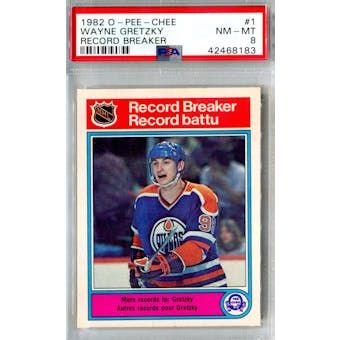 1982/83 O-Pee-Chee Hockey #1 Wayne Gretzky RB PSA 8 (NM-MT) *8183 (Reed Buy)