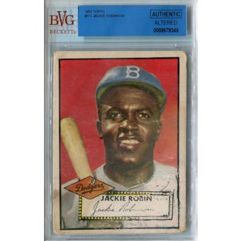 1952 Topps Baseball #312 Jackie Robinson BVG AUTH Altered *8345 (Reed Buy)