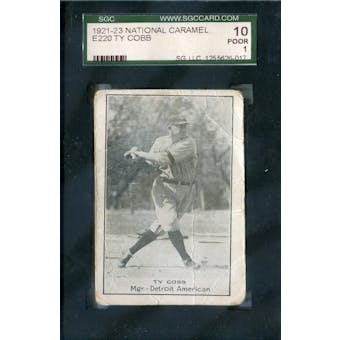1921-23 E220 National Caramel Baseball Ty Cobb SGC 10 (Poor) *6017 (Reed Buy)