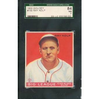 1933 Goudey Baseball #150 Ray Kolp SGC 84 (NM) *0003 (Reed Buy)