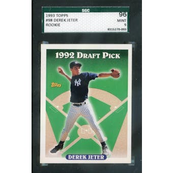 1993 Topps Baseball #98 Derek Jeter RC SGC 96 (Mint) *0003 (Reed Buy)