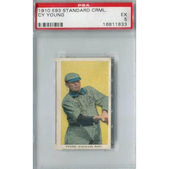 1910 E93 Standard Caramel Baseball Cy Young PSA 5 (EX) *1833 (Reed Buy)