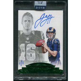 2018 Panini Honors Recollection Collection #3664 Jared Goff 2016 Flawless Emerald Rookie Auto #1/1