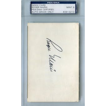 Roger Maris Autograph Index Card PSA Blue Label AUTH Auto 9 *3213 (Reed Buy)