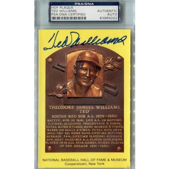Ted Williams Yellow HOF Plaque Autograph PSA AUTH *4022 (Reed Buy)