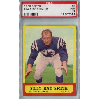 1963 Topps Football #9 Billy Ray Smith PSA 7 (NM) *7088 (Reed Buy)