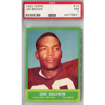 1963 Topps Football #14 Jim Brown PSA 7 (NM) *5841 (Reed Buy)