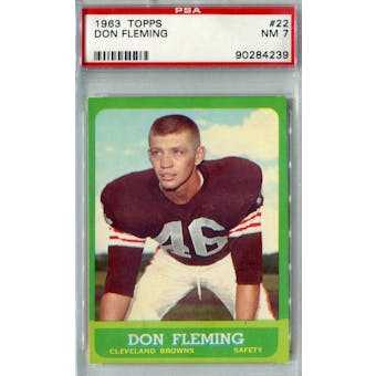 1963 Topps Football #22 Don Fleming PSA 7 (NM) *4239 (Reed Buy)