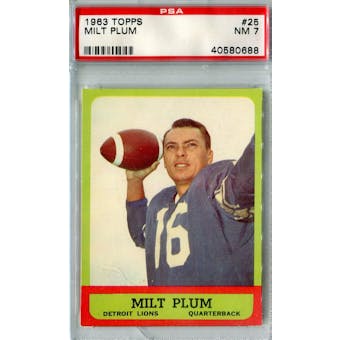 1963 Topps Football #25 Milt Plum PSA 7 (NM) *0688 (Reed Buy)