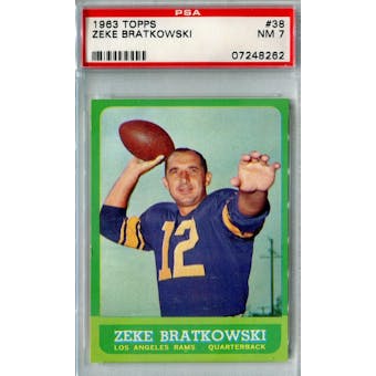 1963 Topps Football #38 Zeke Bratkowski PSA 7 (NM) *8262 (Reed Buy)