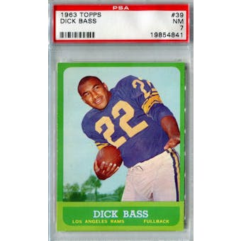 1963 Topps Football #39 Dick Bass PSA 7 (NM) *4841 (Reed Buy)