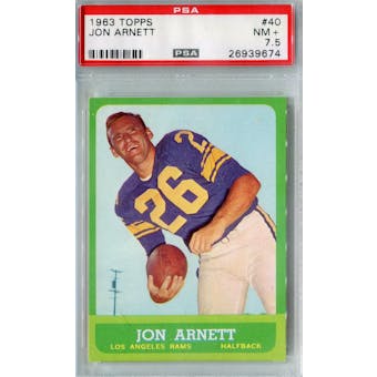 1963 Topps Football #40 Jon Arnett PSA 7.5 (NM+) *9674 (Reed Buy)