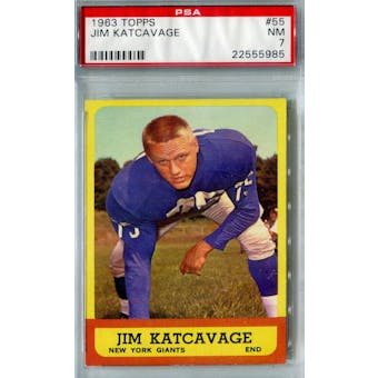 1963 Topps Football #55 Jim Katcavage PSA 7 (NM) *5985 (Reed Buy)