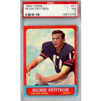 1963 Topps Football #71 Richie Petitbon PSA 7 (NM) *3745 (Reed Buy)