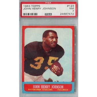 1963 Topps Football #123 John Henry Johnson PSA 7 (NM) *7472 (Reed Buy)