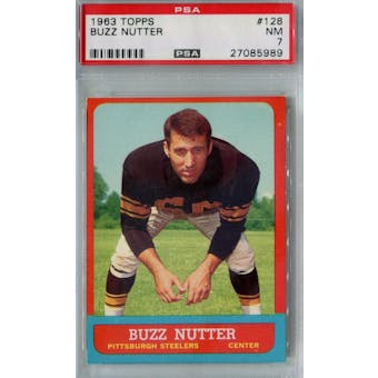 1963 Topps Football #128 Buzz Nutter PSA 7 (NM) *5989 (Reed Buy)