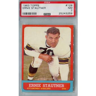 1963 Topps Football #129 Ernie Stautner PSA 7 (NM) *3259 (Reed Buy)