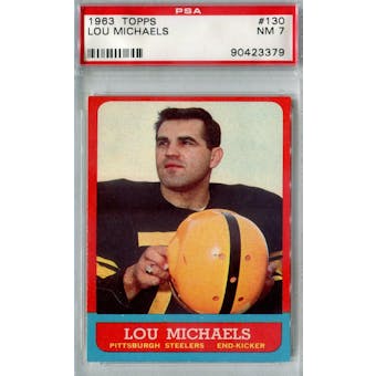 1963 Topps Football #130 Lou Michaels PSA 7 (NM) *3379 (Reed Buy)