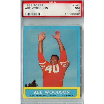 1963 Topps Football #141 Abe Woodson PSA 7 (NM) *0332 (Reed Buy)