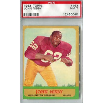 1963 Topps Football #163 John Nisby PSA 7 (NM) *0040 (Reed Buy)