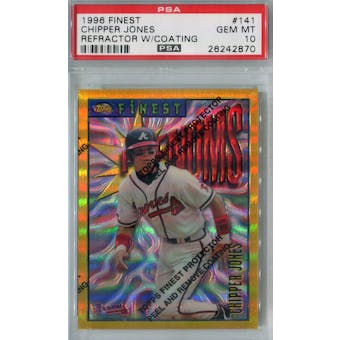 1996 Finest Baseball #141 Chipper Jones Refractor w/coating PSA 10 (Gem Mint) *2870 (Reed Buy)