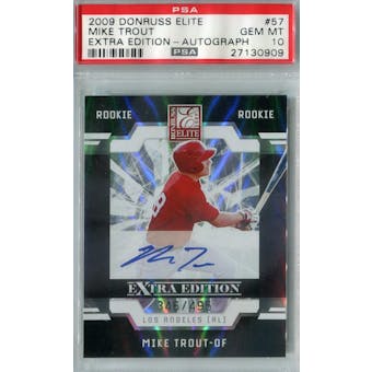 2009 Donruss Elite Extra Edition Baseball #57 Mike Trout Autograph #/495 PSA 10 (Gem Mint) *0909 (Reed Buy)