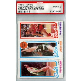 1980/81 Topps Basketball Fred Brown/Larry Bird/Ron Brewer PSA 9 (Mint) *2448 (Reed Buy)