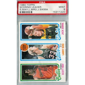 1980/81 Topps Basketball Scott May/Larry Bird/Jack Sikma PSA 9 (Mint) *1220 (Reed Buy)