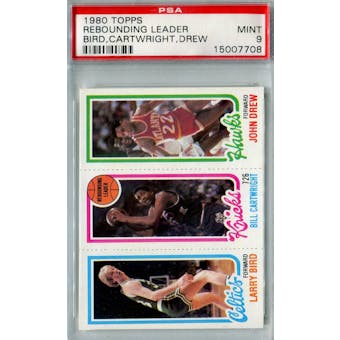 1980/81 Topps Basketball Larry Bird/Bill Cartwright/John Drew PSA 9 (Mint) *7708 (Reed Buy)