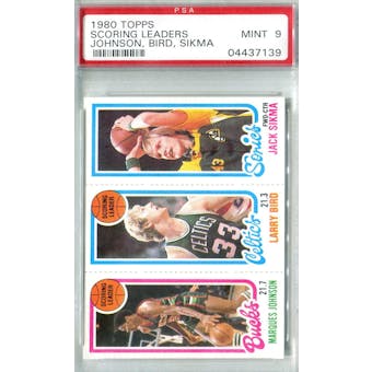 1980/81 Topps Basketball Marques Johnson/Larrry Bird/Jack Sikma PSA 9 (Mint) *7139 (Reed Buy)