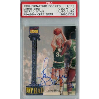 1994/95 Signature Rookies Tetrad Basketball #CXX Larry Bird PSA 10 (Gem Mint) Auto AUTH *1739 (Reed Buy)