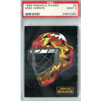 1993/94 Pinnacle Masks Hockey #2 Mike Vernon PSA 9 (Mint) *3381 (Reed Buy)