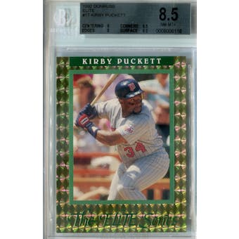 1992 Donruss Elite Baseball #17 Kirby Puckett #/10,000 BGS 8.5 (NM-MT+) *6118 (Reed Buy)