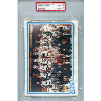 1980/81 Topps Pin-ups Basketball #2 Boston Celtics PSA 8 (NM-MT) *6341 (Reed Buy)