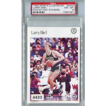 1986 Sports Illustrated Test Stickers Basketball #4433 Larry Bird Poster PSA 8 (NM-MT) *7261 (Reed Buy)