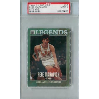 1996 S.I. for Kids Basketball #51 Pete Maravich Legends PSA 9 (Mint) *0291 (Reed Buy)