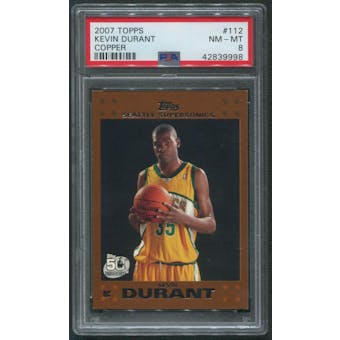 2007/08 Topps #112 Kevin Durant Copper Rookie #13/50 PSA 8 (NM-MT)