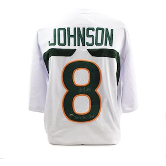 Duke Johnson Autographed University of Miami Custom Football Jersey (Leaf COA)